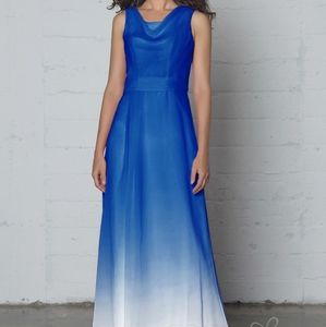 Blue ombre bridesmaids dress